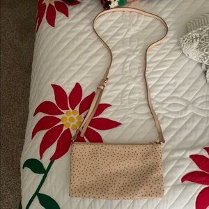 Polka Dot Tan Crossbody Bag